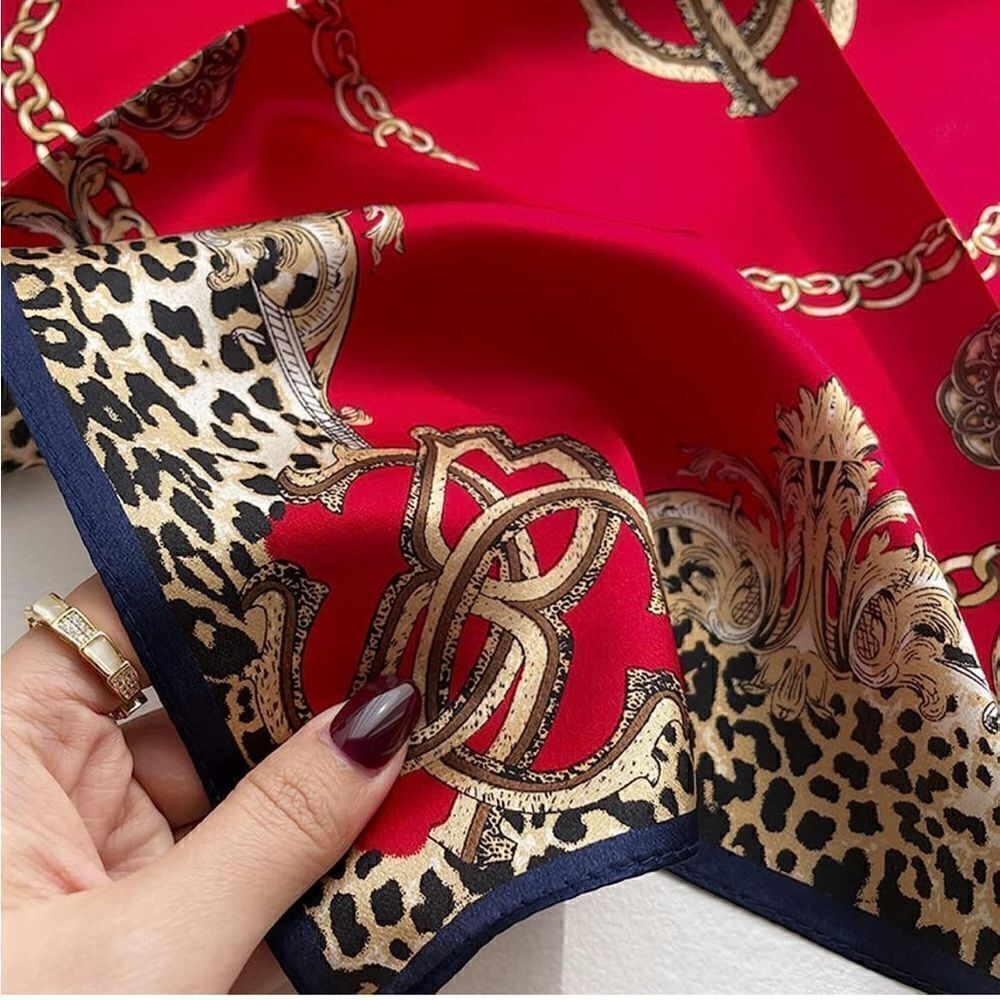 Red Chain Silk Scarf - Picture 3 of 4